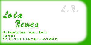 lola nemes business card